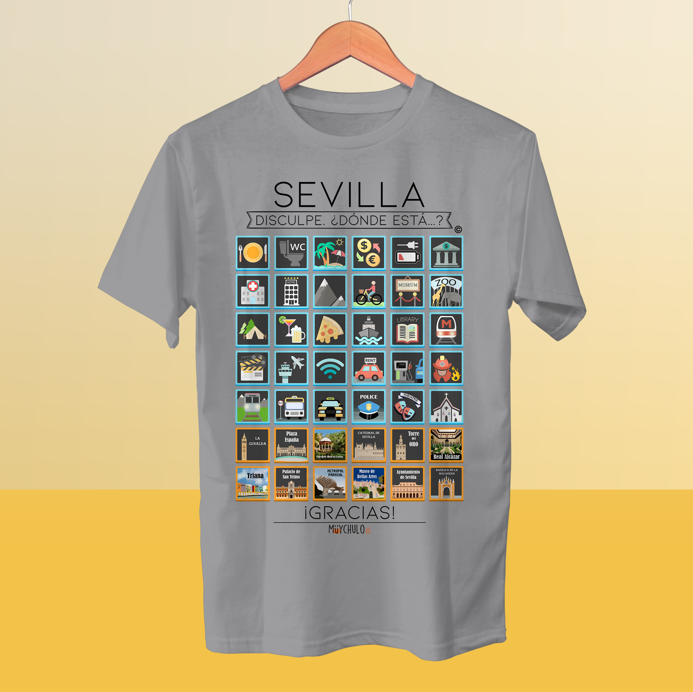rojo Paradoja Litoral SEVILLA Camiseta Viajeros - Travellers t-shirt
